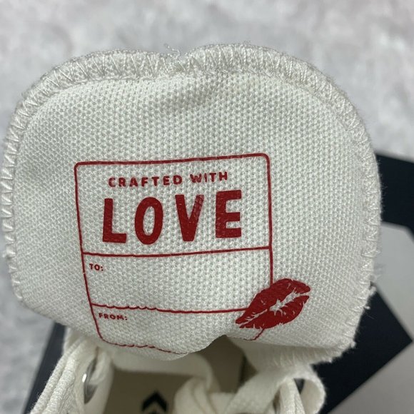 White Converse All Star Valentines Day Crafted with Love A01599c Womens - Picture 8 of 11